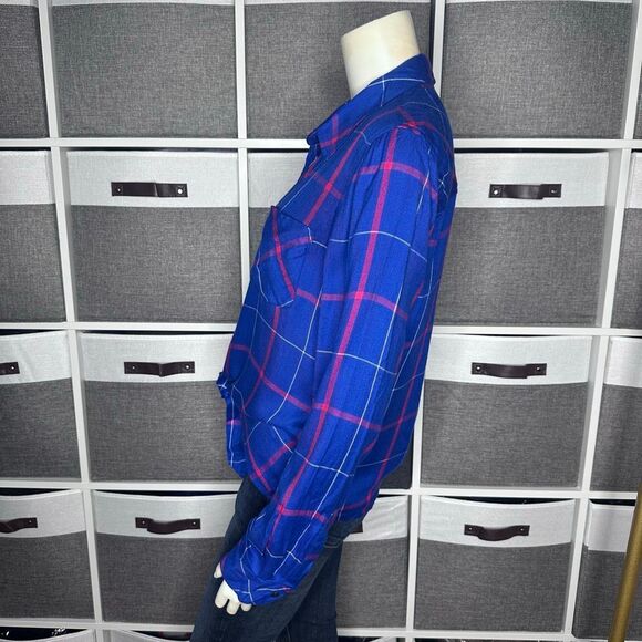 Sanctuary Haley Tie Front Button Down Flannel Shirt Size Small - Picture 6 of 13